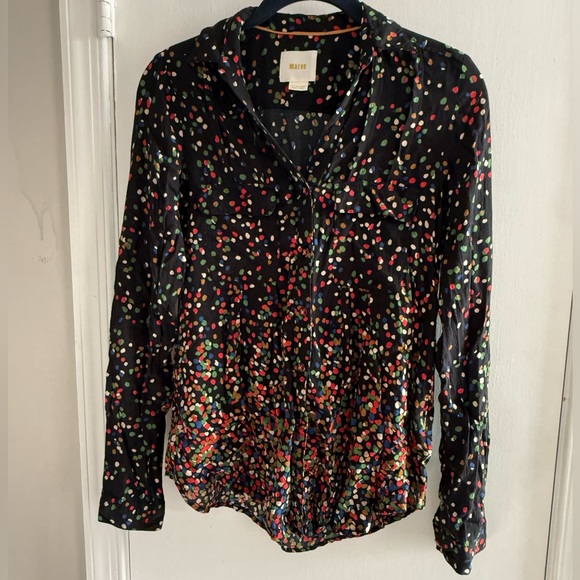 Maeve Tops - Maeve (Anthropologie) Multicolor Polka Dot Blouse Size 0